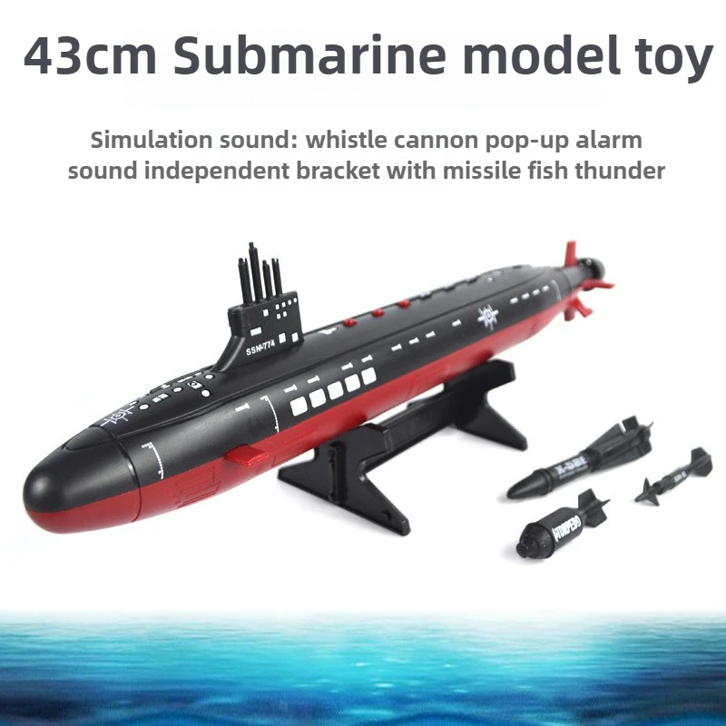 Regalo divertente per auto giocattolo kawaii-43 cm Giocattolo modello sottomarino Navy Wave, roba fresca ornamento modello militare, giocattoli per bambini da 2 a 4 anni