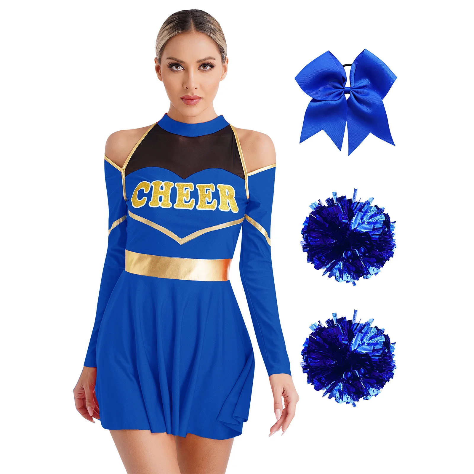 Womens Youthful Cheerleading Costumes Cosplay Cheerlead Uniform Dress Schoolgirls Cheer Dance Outfits Cheerleader Dancewear Sets