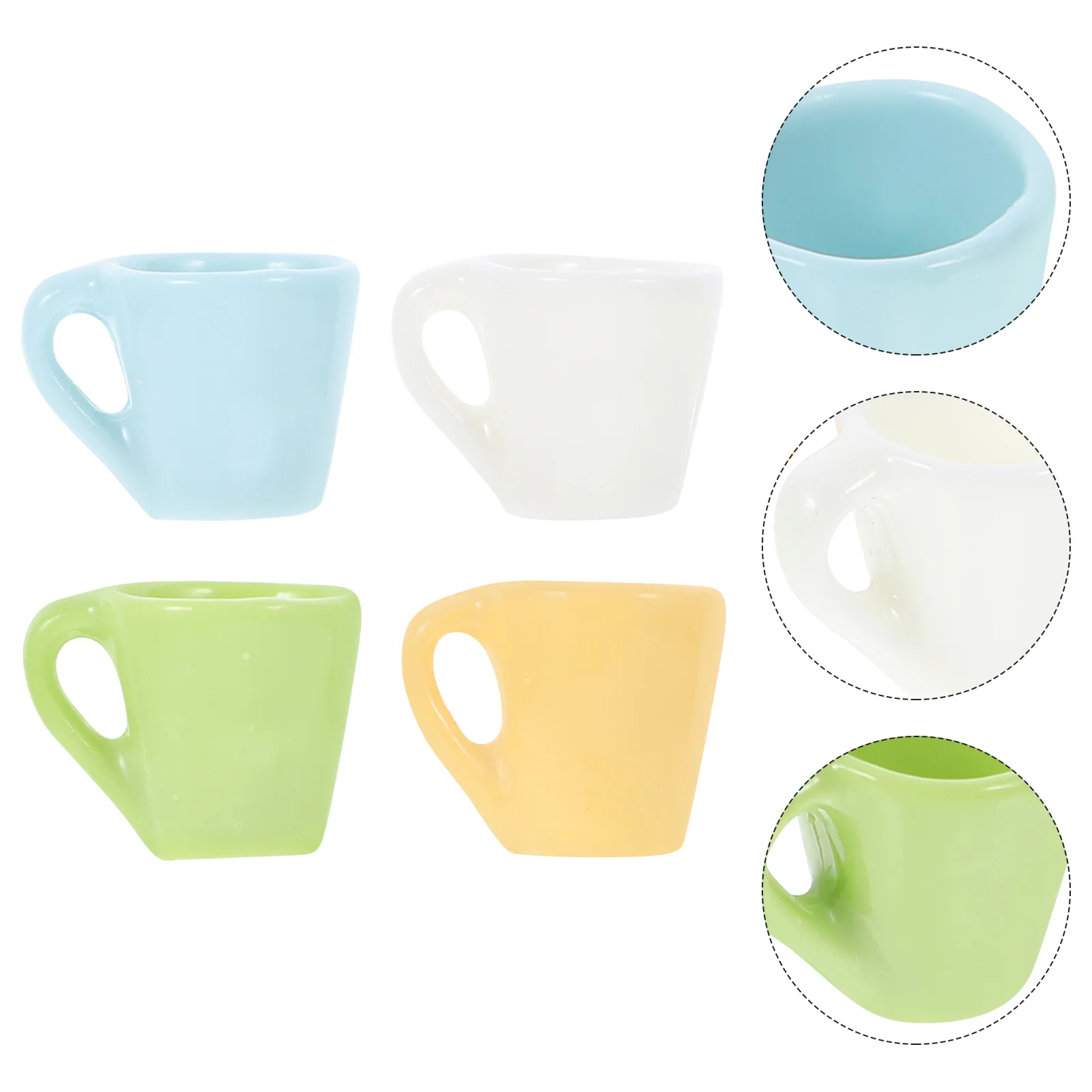 

16 Pcs Mini Mug Kitchen Toys Coffee Mugs Dollhouse Accessories for Kids Resin Travel Miniature