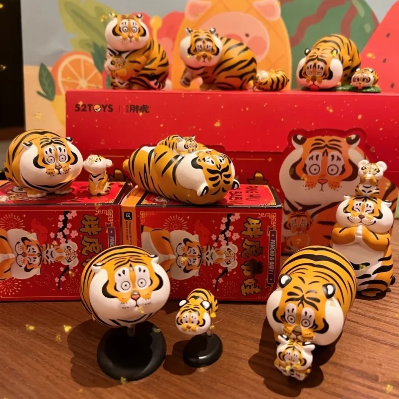 

Original I Am Not Fat Tiger Panghu With Baby 2 Series Blind Box Anime Figure Doll Toys Trendy Play Kawaii Model Birthday Gift