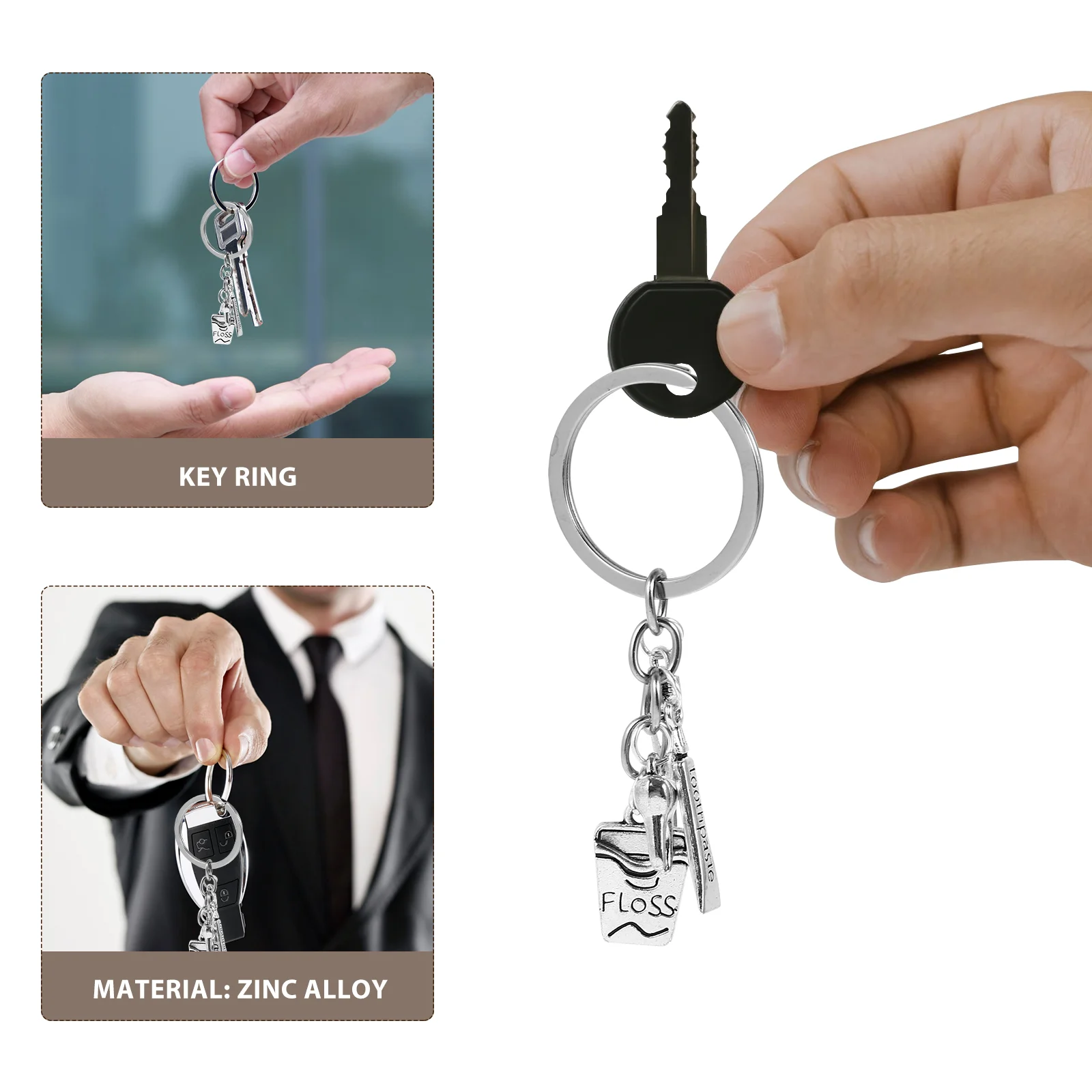 

Dentist Keychain Toothpaste Keyring Brush Keychains Creative Toothbrush Tool Pendant