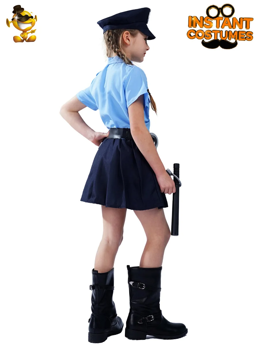 Gilrs Police Uniform Halloween Costumes Harajuku Business Wear Cosplay Skirt Outfit Carnival Party Clothing  Stage Performance