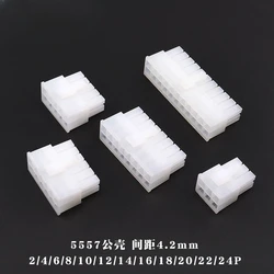 5557 4.2mm 2P 4P 6P 8P 10P 12P 14P 16P 18P 20P 22P 24Pin White Male Plug Plastic Shell For Car Computer Power Connectors Housing
