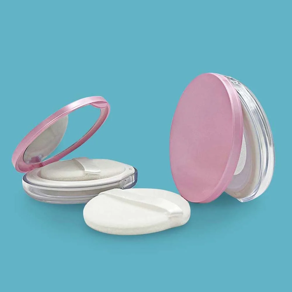 

Plastic Loose Powder Jar Capacity 3g Multifunction Cosmetics Container Dust Prevention with Mirror Dispersion Powder Box Travel