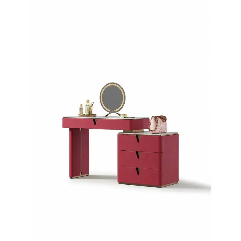 Italian Style Dresser Chest of Drawers Integrated Makeup Table for Small Apartment Bedroom High End Bedside Storage Cabinet