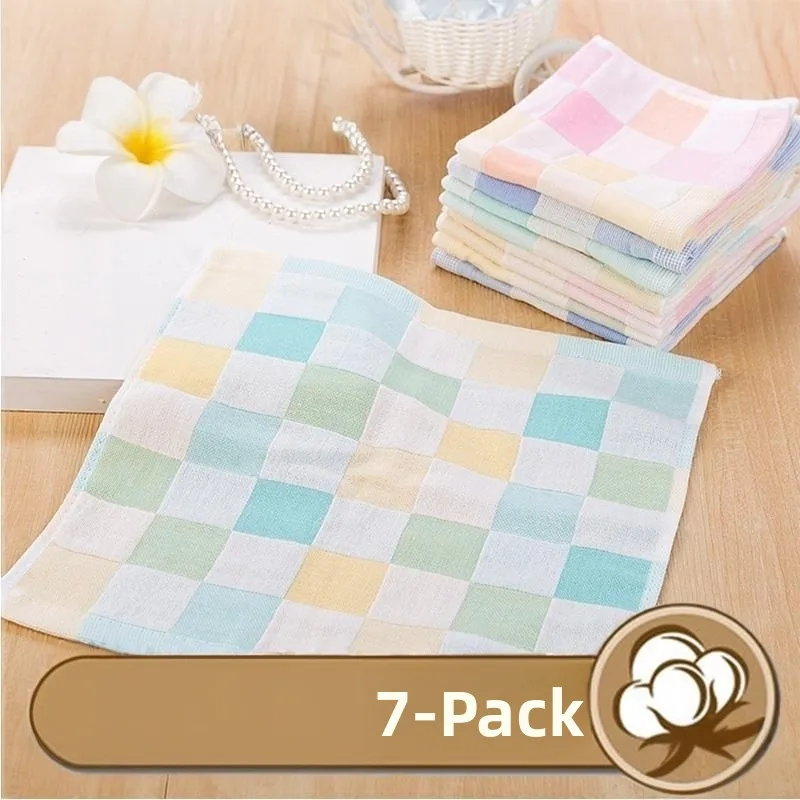 Pure Cotton Square Towel for Face Washing Girls Kindergarten Handkerchief Thin Soft Fabric Non Disposable Travel Essential