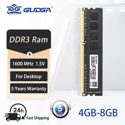 GUDGA Memoria Rams DDR3 8 GB 4 GB 1.5V 240 pin 1600 MHz PC3 New Dimm Desktop Memory RAM For PC Compatible AMD And Intel