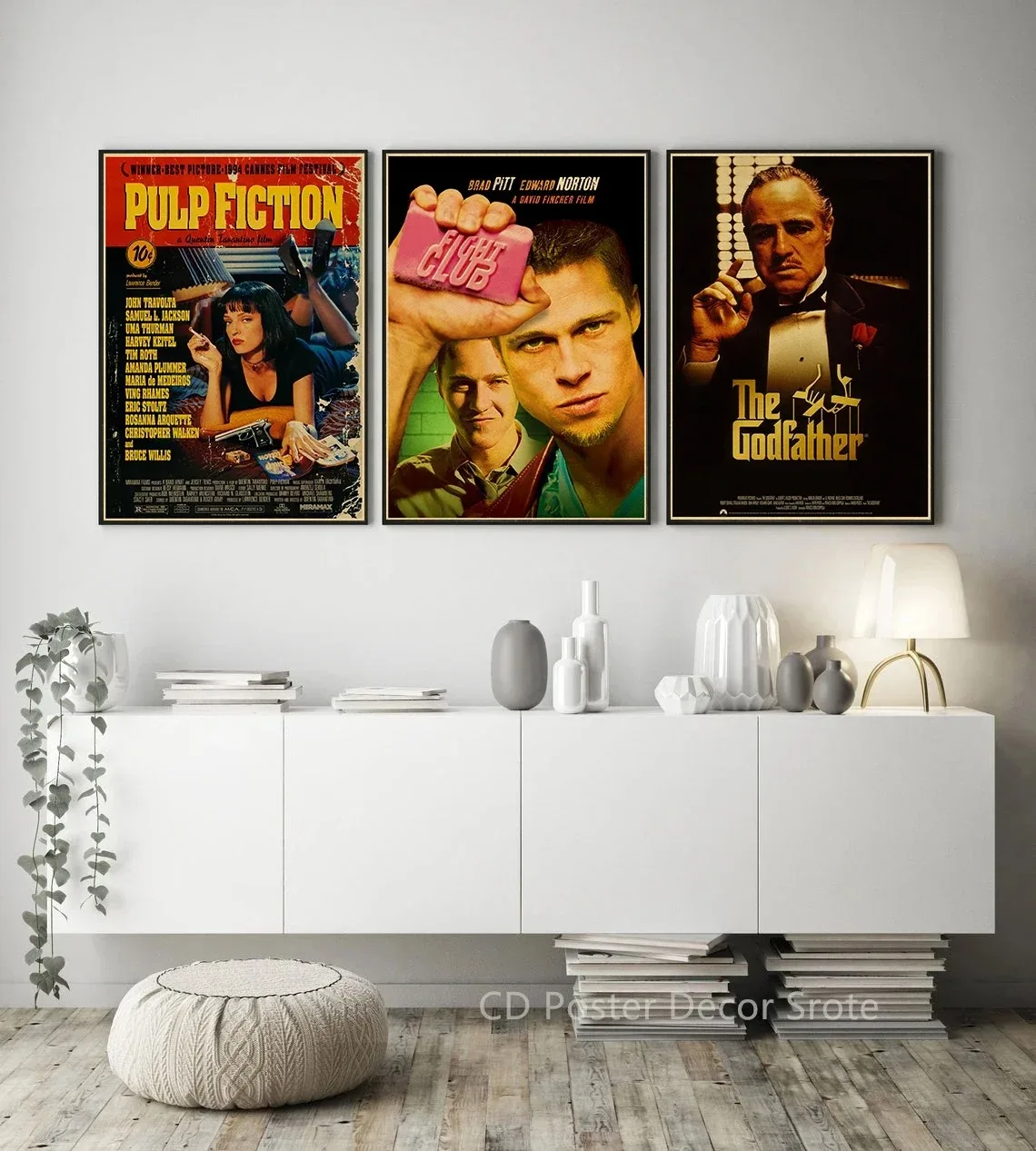 Vintage Classic Movie Posters Retro Prints Pulp Fiction/Godfather Poster Film Retro Home Room Decor Aesthetic Art Wall Painting