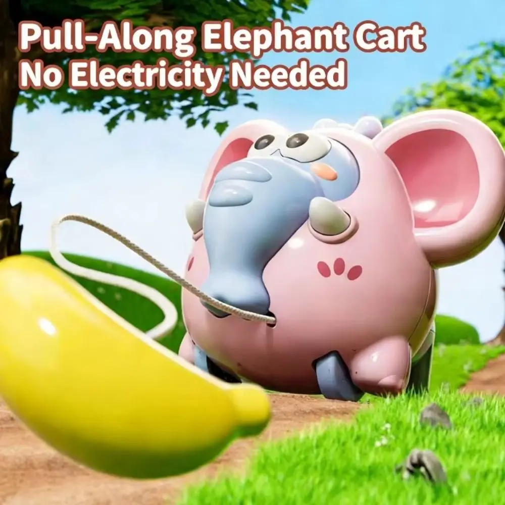 Pulling Rope Pull Line Elephant Toy Climbing Animal Car Inertial Sliding Game Interactive Funny Clockwork Toy Head-up