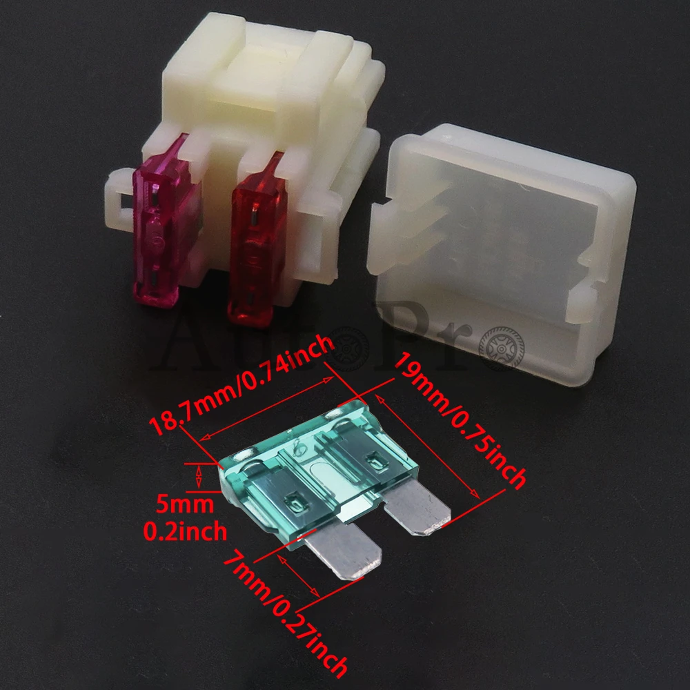 1 Set 2Ways Medium AC Assembly Auto Insurance Wire Socket White Standard Fuse Box Middle Car Fuse Holder with Terminal