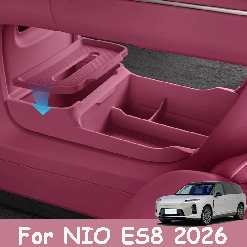 

For NIO ES8 2026 Car Lower Central Control Double Layer Storage Box Tissue Box Interior Decoration Accessories