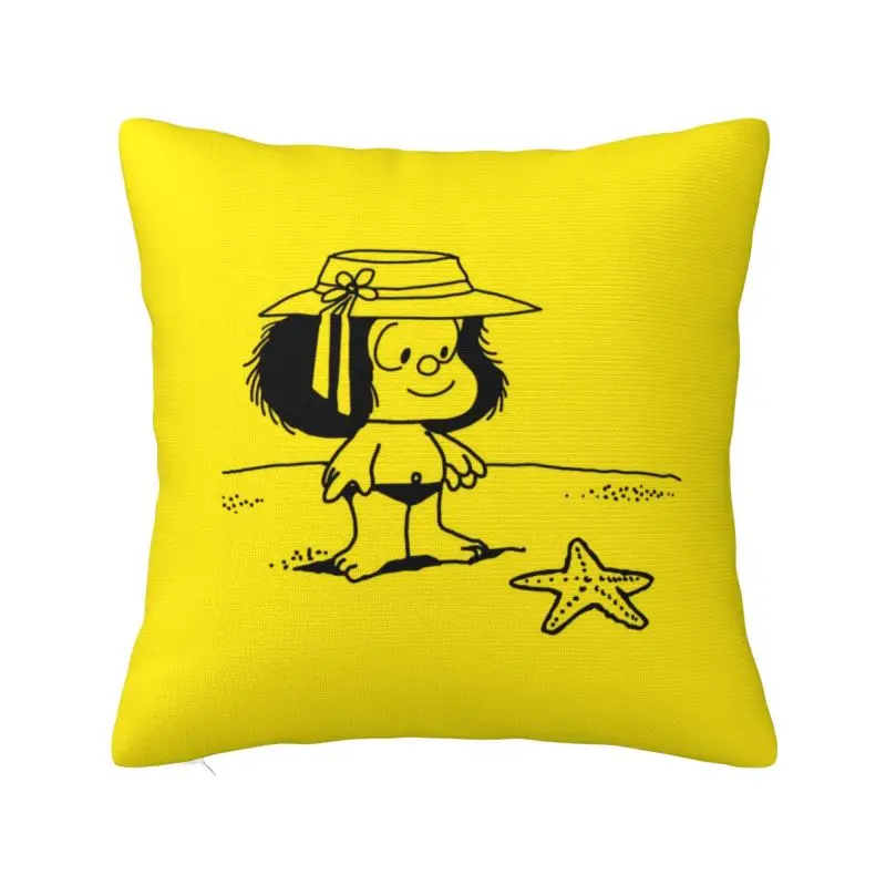 Custom Luxury Humor Mafaldas Quino Cartoon Manga Cushion Cover Soft Pillow Case
