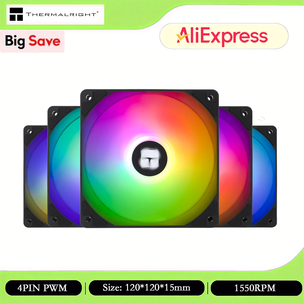 

Thermalright TL-C12C-S X5 1/3/5 Pack Вентилятор для корпуса компьютера, ARGB 120 мм, бесшумный, с высоким CFM, 4-контактный ШИМ, 1550 об/мин, 100% оригинал