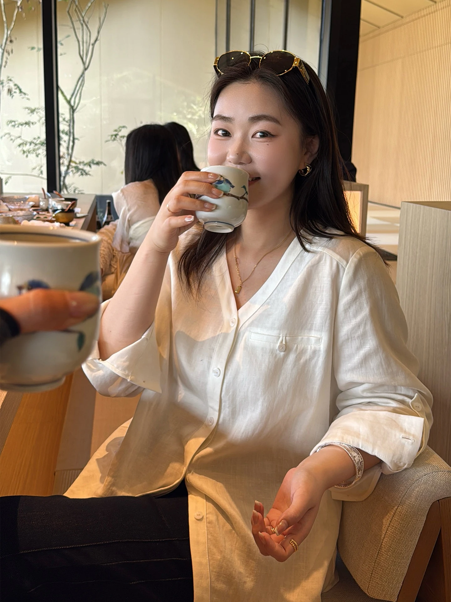 

plus Size Women's V-Ne irt Lin Lyocell Korean Sle Casual Loose Fit Long Sve Button up irt for Plump Sister Spring