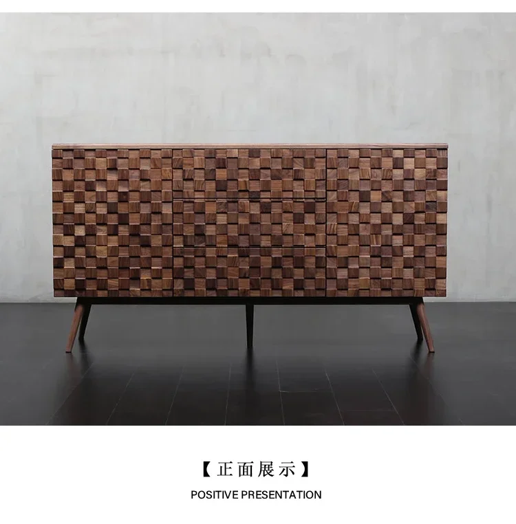 

zz1zzBlack Walnut Italian Hallway Sideboard Cabinet Creative Sofa Side Cabinet Window Front Storage Organizer Corridor Cabinet