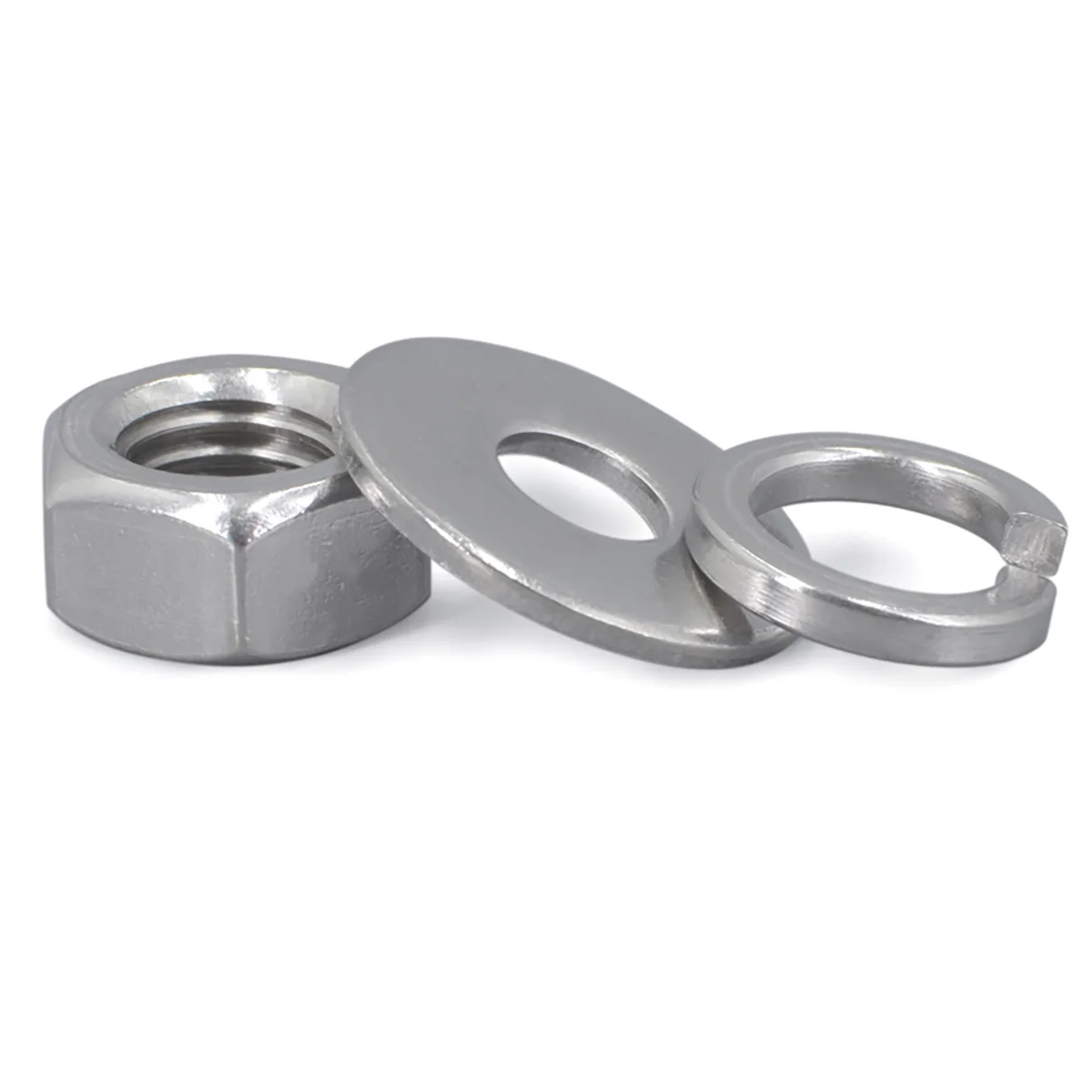316SS Outer Hexagon Nut Flat Washer Spring Washer Set Combination M2-M36
