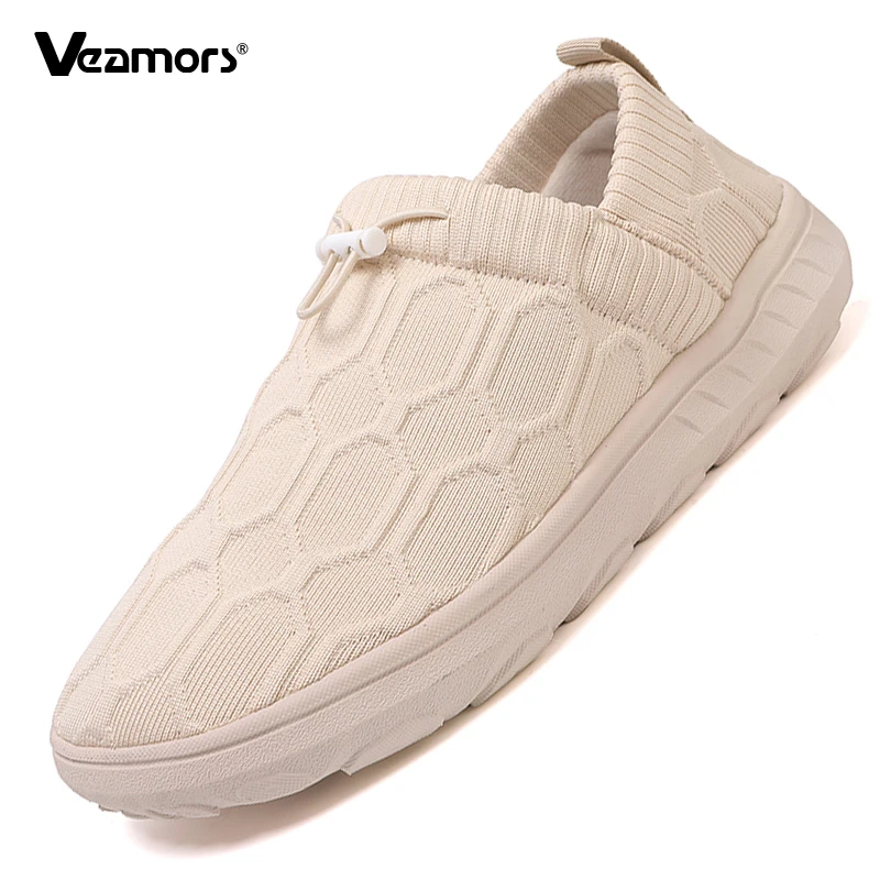 

Breathable Knitted Men Casual Sports Shoes Wide Toe Box Walking Shoes Women Light Elastic Outdoor Shoes Non-slip Slippers