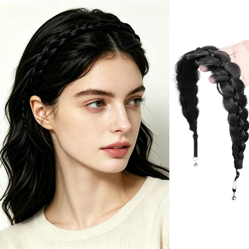 Adjustable Fishbone Braid Headband for Women