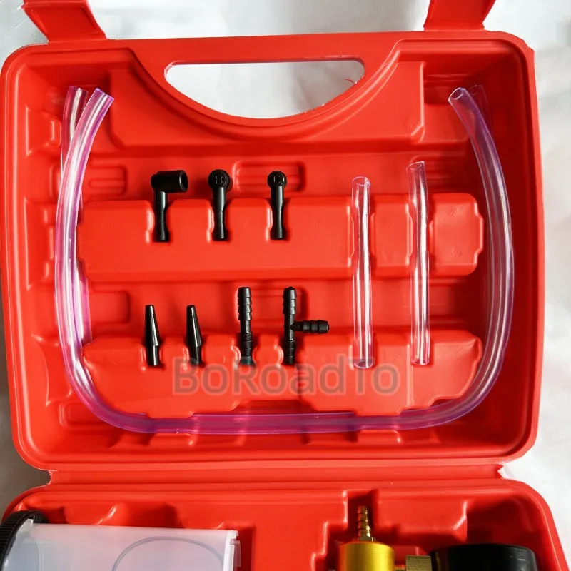 2 in 1 Brake Bleeder Kit Hand held Vacuum Pump Test Set for Automotive with Protected Case,One-Man Brake Clutch Bleeding System