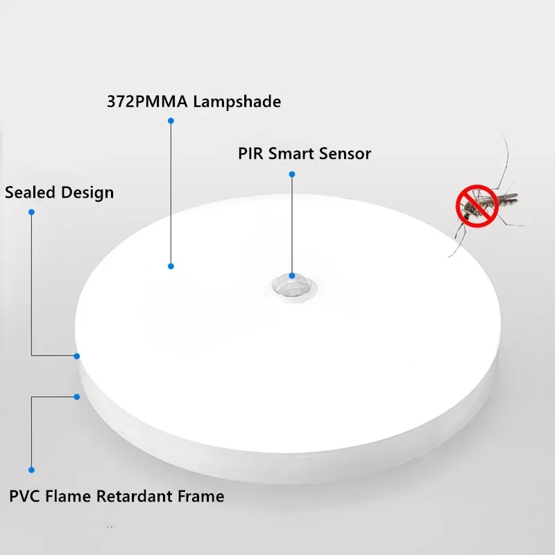 防水 LED シーリングランプ PIR センサー 20 ワット 30 ワットハイライト超薄型浴室ガレージライト屋外バルコニー廊下壁ライト