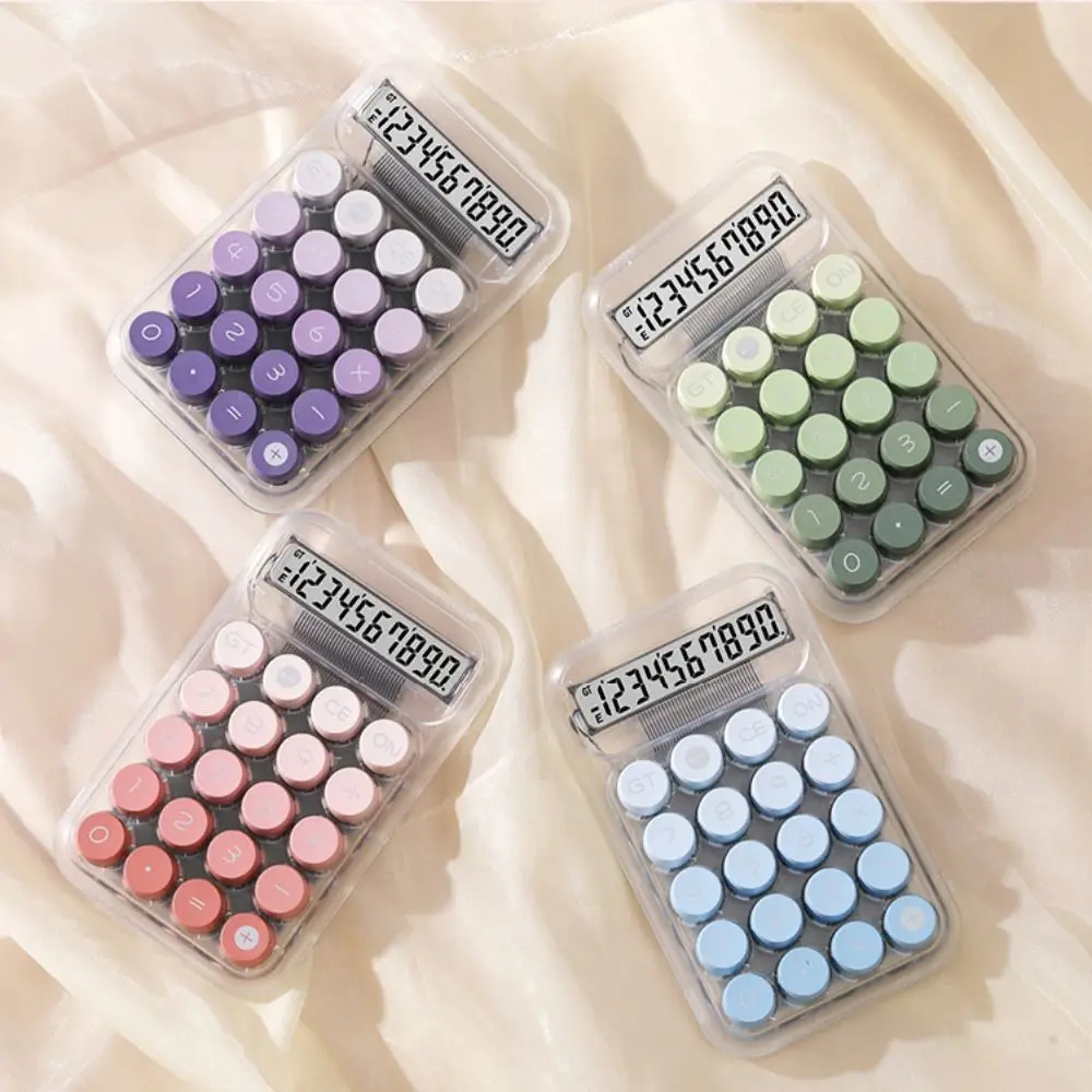 10 Digits Display Transparent Electronic Calculator Widescreen Portable Transparent Pretty Calculators Colorful Creative