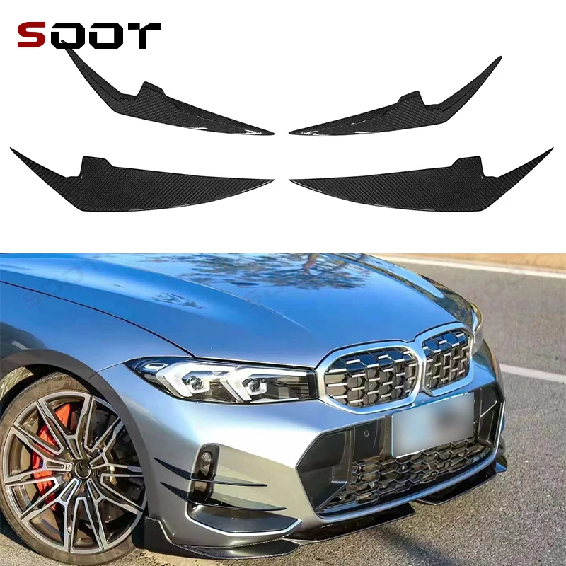 

For BMW 3 Series G20 G28 325i 330 Carbon Fiber Car Front Bumper Splitter Spoiler Canard Air Knife Surround Trim Upgrade Auto Par