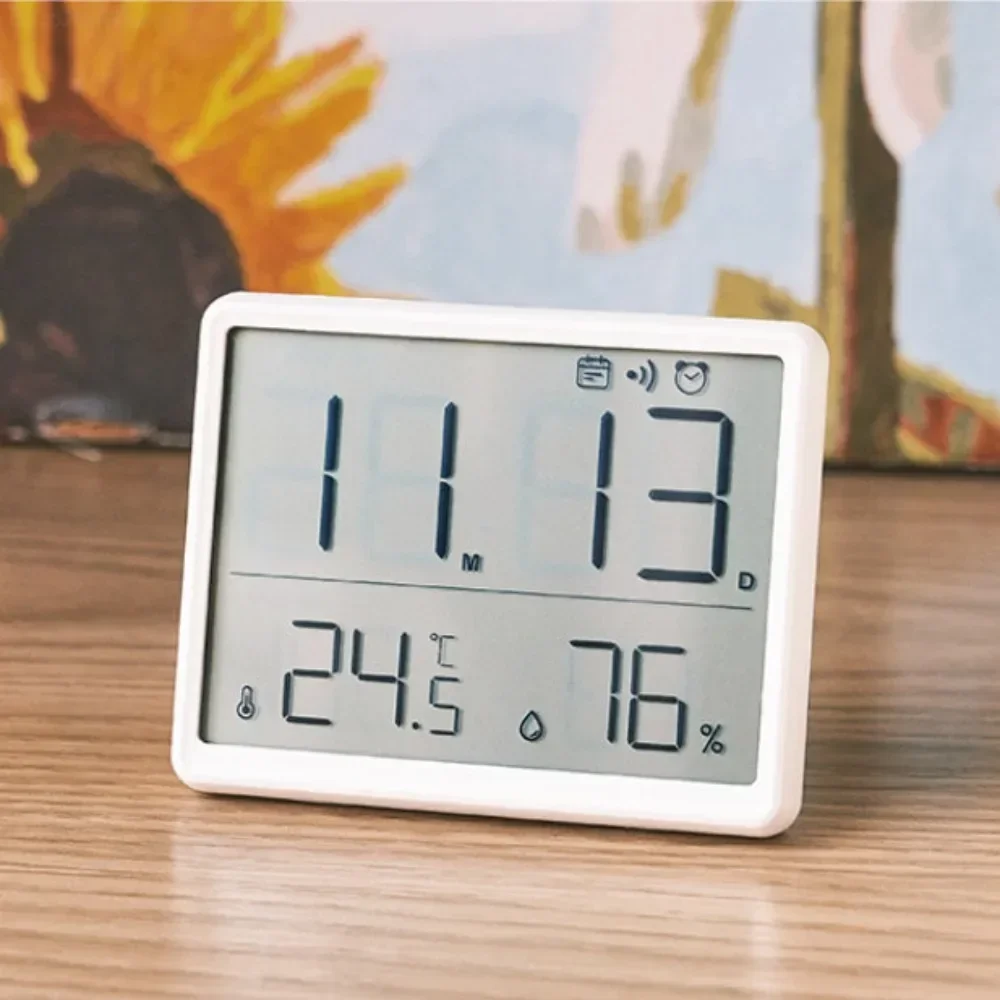 Xiaomi-Hygromètre Therye.com multifonction, horloge électronique automatique, moniteur de température et d\'humidité, moniteur mural