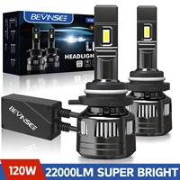 BEVINSEE V45 H7 bombillas LED para faros de coche CANBUS H4 haz alto/bajo 120W 22000LM H11 H1 9005 HB3 9006 HB4 9012 HIR2 faros delanteros de coche 12V For Audi A4 B8 B9 A6 C7 C8 A5 B9 Q5 8R 8S Q7 4M