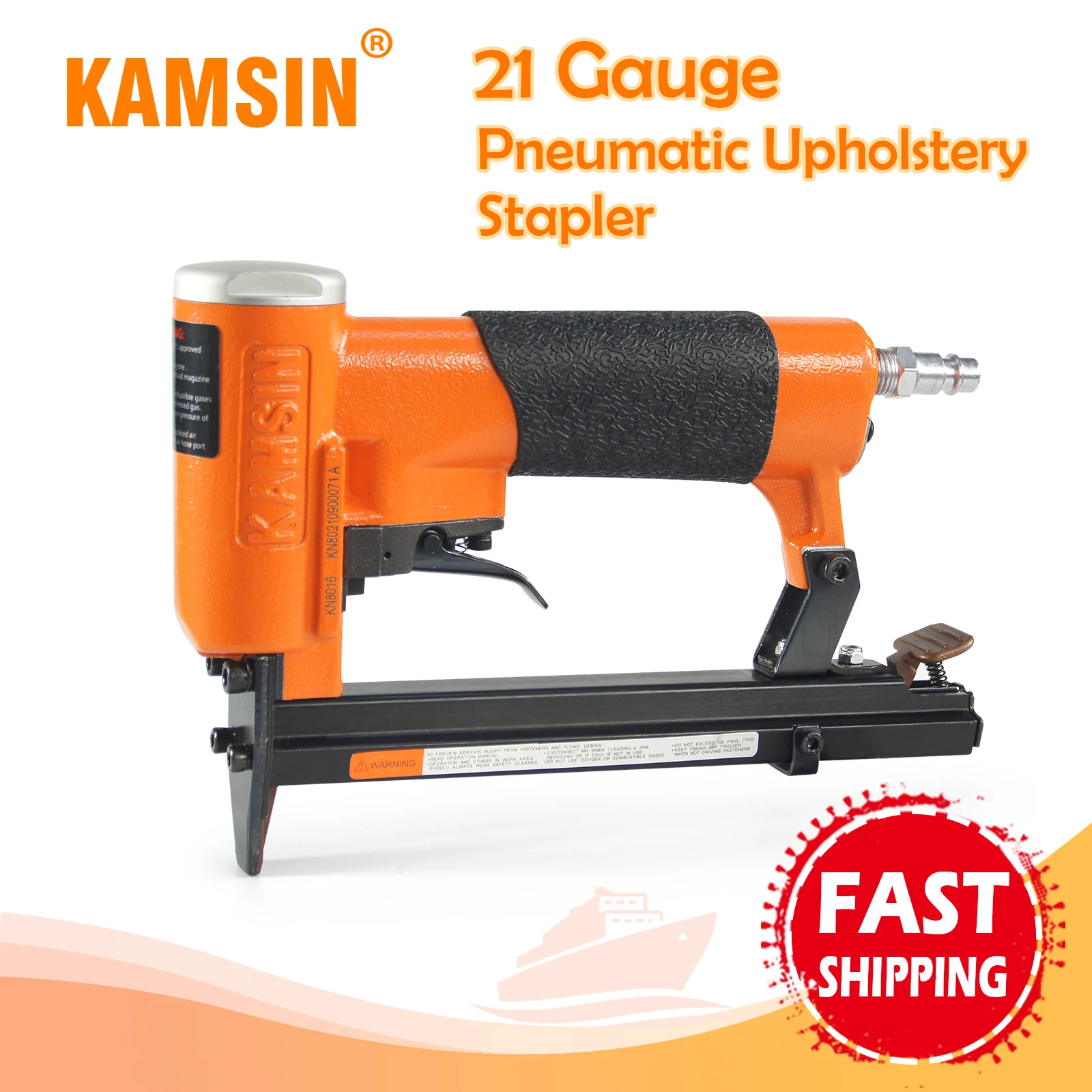 KAMSIN Pneumatic Upholstery Stapler, 21GA, 80 Type, 1/2 Crown, 8016 Air Furniture Stapler, Fine Wire Staple Gun