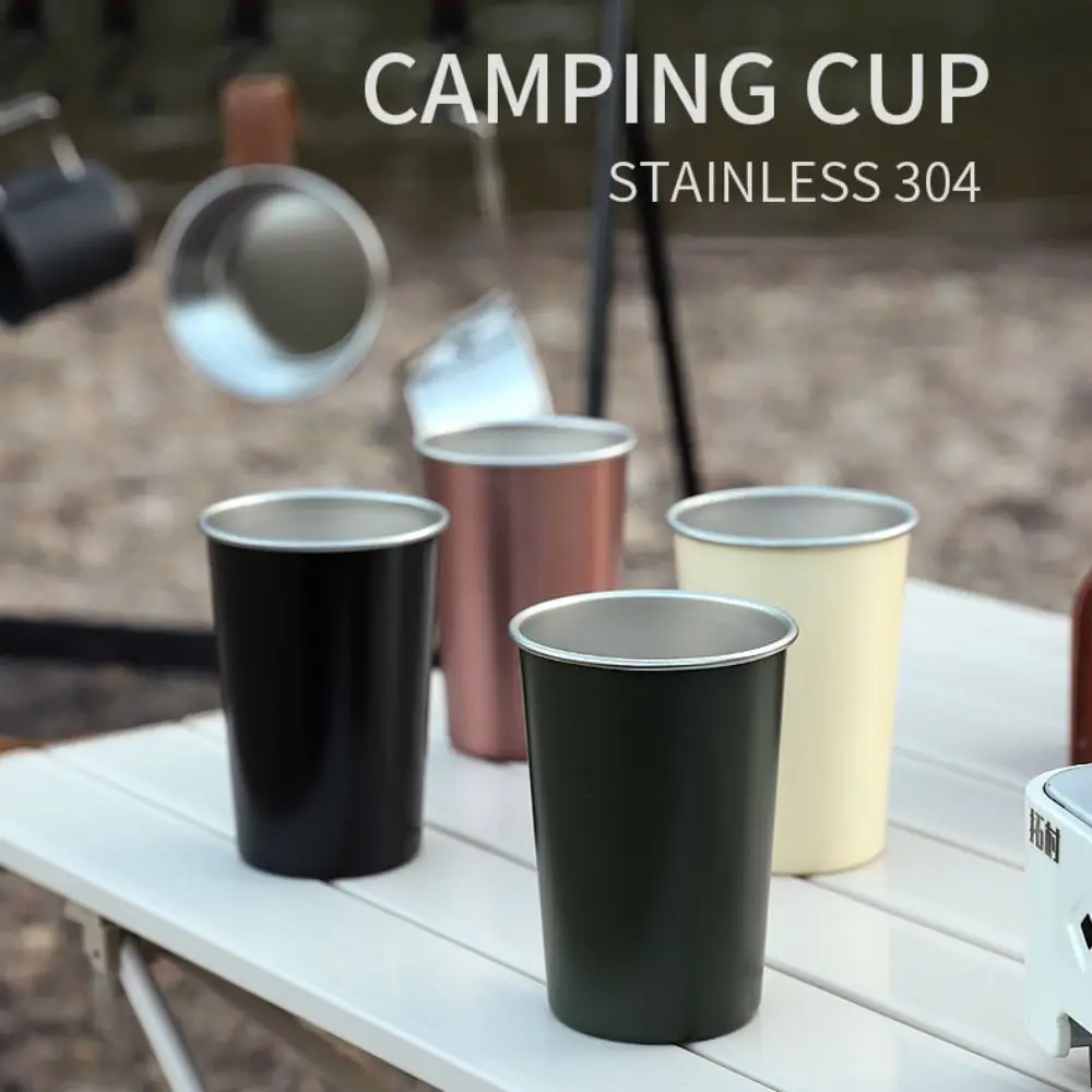 Stainless Steel 304 Camping Cups Anti-corrosion Wear-resistant Hiking Gear Stackable Cup Wine Cup Coffee Cup Water Tea Mug