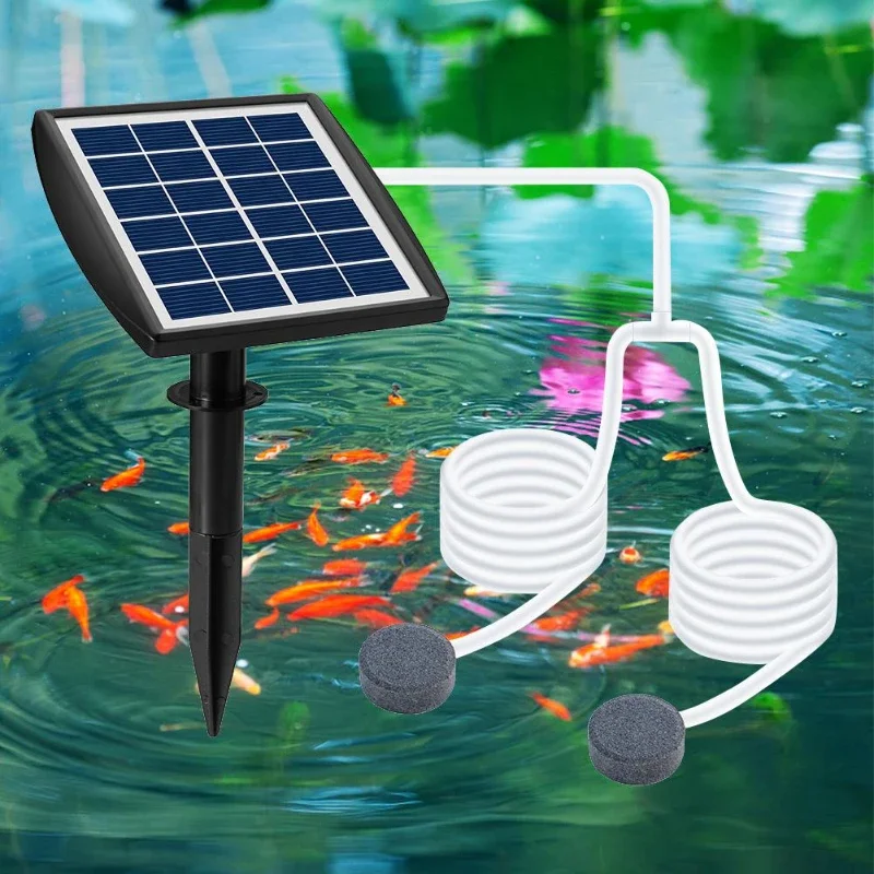 2024 Solar Oxygen Pump Power Storage Built-in 3.7v 2200mAh Lithium Battery Courtyard Fishbowl Outdoor Fishing Low Noise Aerator