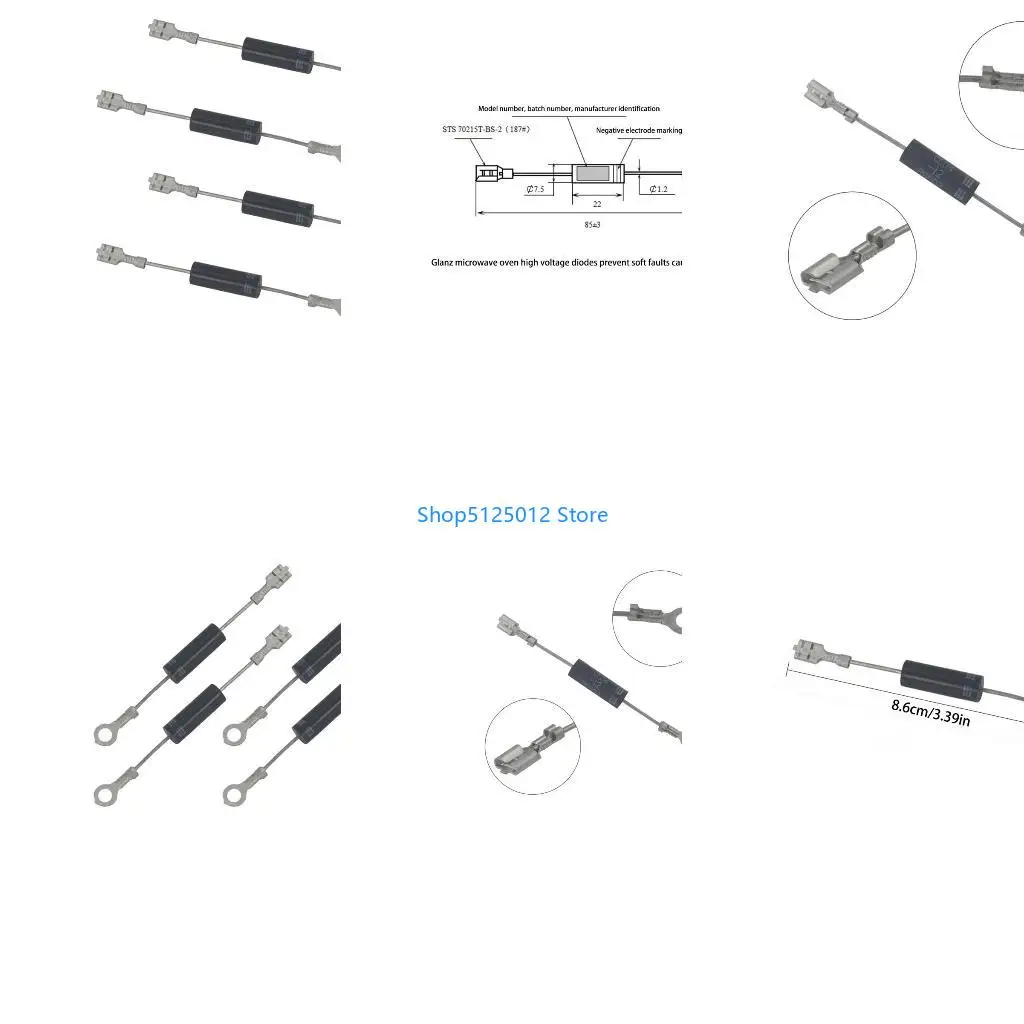 G8TC Set of 4 Microwave Oven Diode Replacement Black Metal Accessories Kitchen Tool