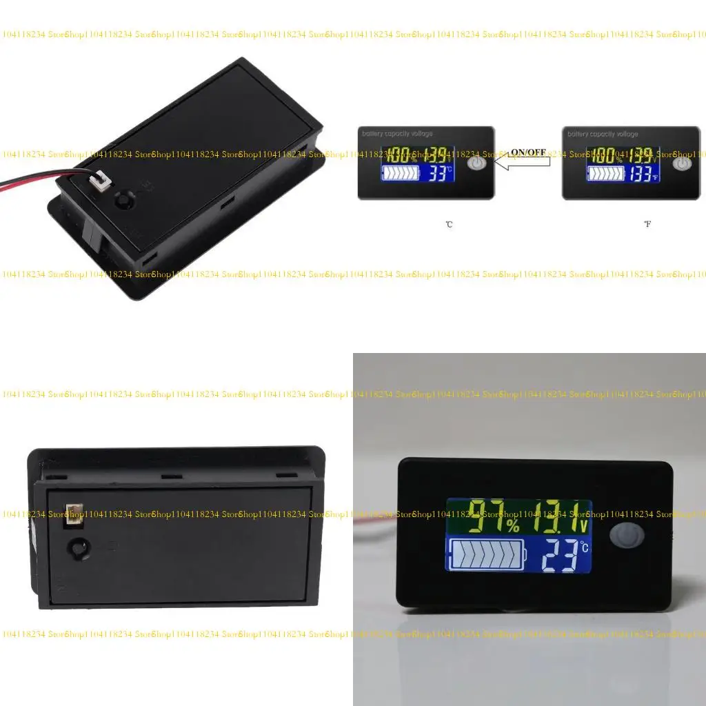 

P9FB Battery Meter 10-100v Marine RV Battery Capacity Monitor 12V 36V 48V 60V 72V Lithium Battery Temperature