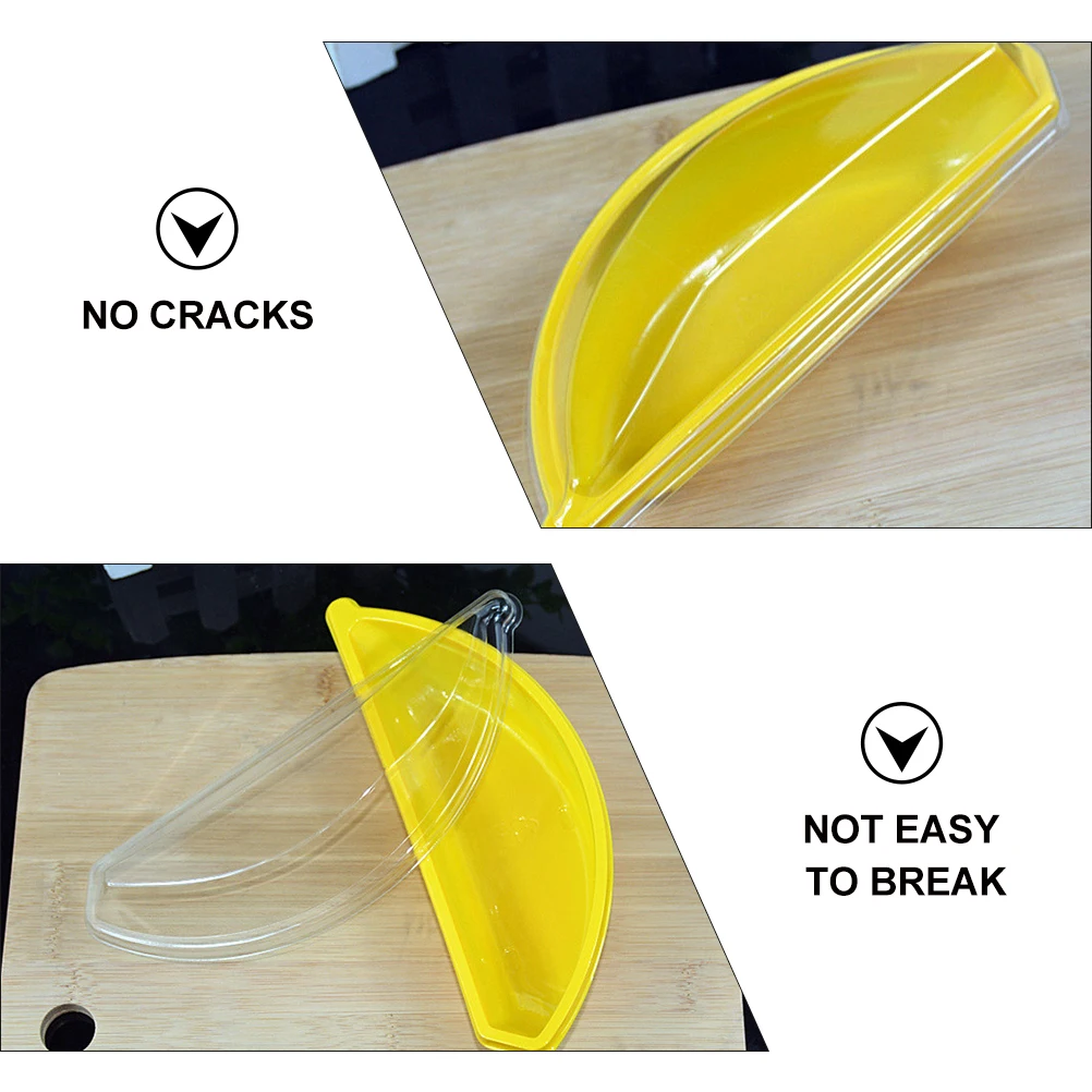 

20pcs Banana Packaging Box Plastic Cases Small Dessert Cake Bakery Clear Lid Candy Shape Boxes Transparent Dust Proof Food Safe