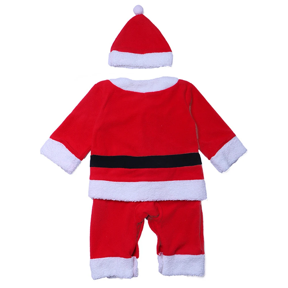 Christmas Carnival Party Kids Santa Claus Costume Toddler Baby Xmas Red Clothes Outfit Child Unisex New Year Tops Pants Hat Set