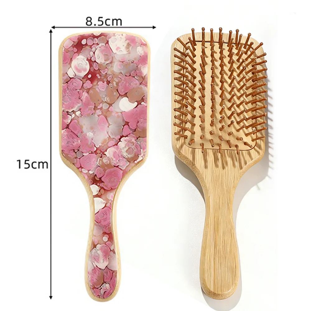 Antistatischer Acetat-Haarkamm mit Luftkissen-Pad Modischer OL-Stil Geometrische Haarbürste für Frauen Handgefertigt Elastisch – Detail 4
