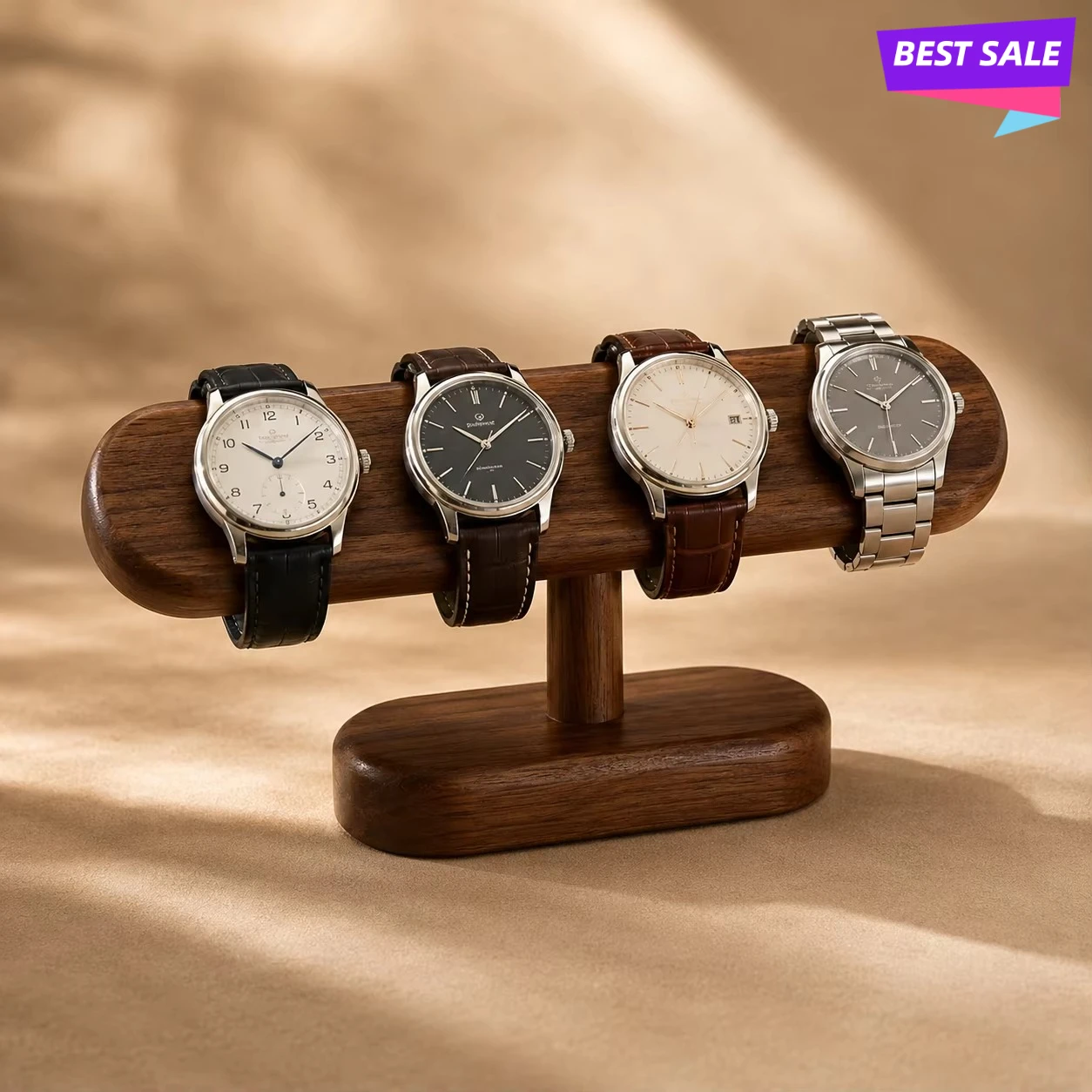 Premium Wooden Watch Display Stand Solid Wood Wristwatch Holder Jewelry Storage Organizer Men Women Watch Showcase