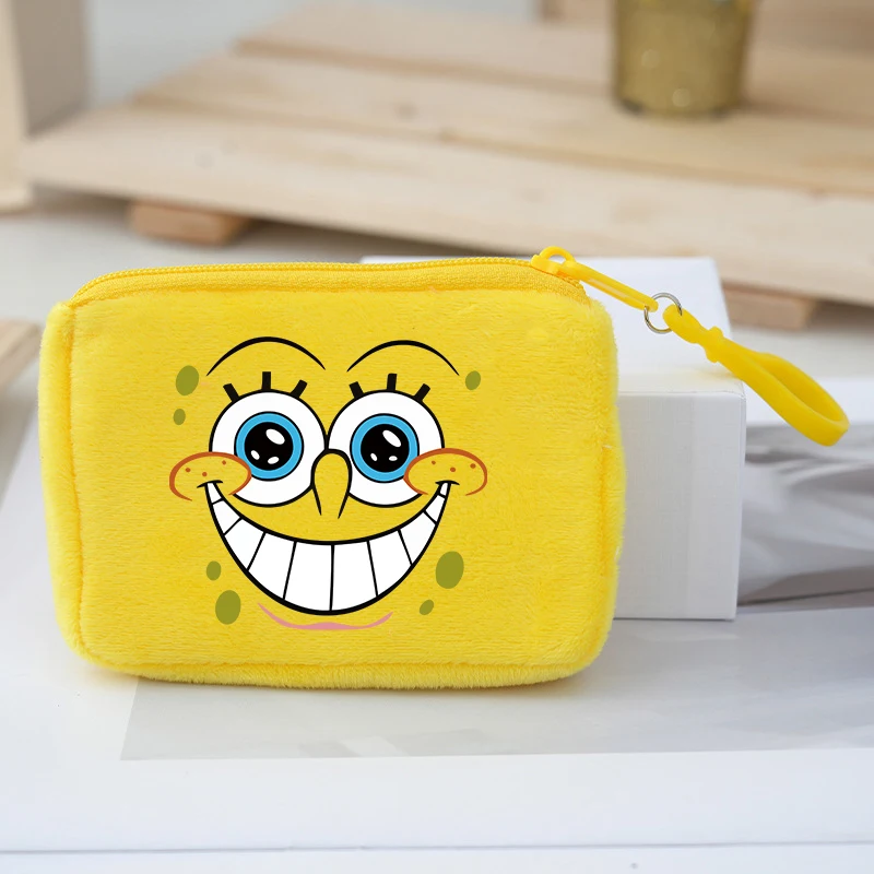 

Кошелек-монетница Губка Боб: мультяшный дизайн, милый кошелек, брелок, украшение, аксессуар для сумки, сумка для хранения денег и наушников, подарок для мальчиков