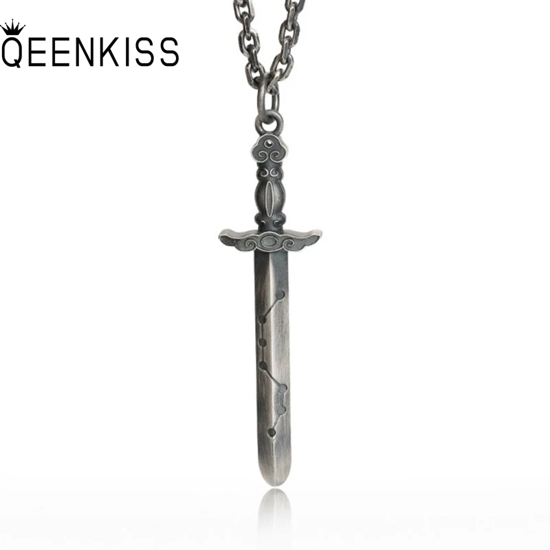 

QEENKISS 925 Sterling Silver Vintage Seven Star Necklace Pendant For Women Men Party Birthday Wedding Christmas Boy Gifts PT654