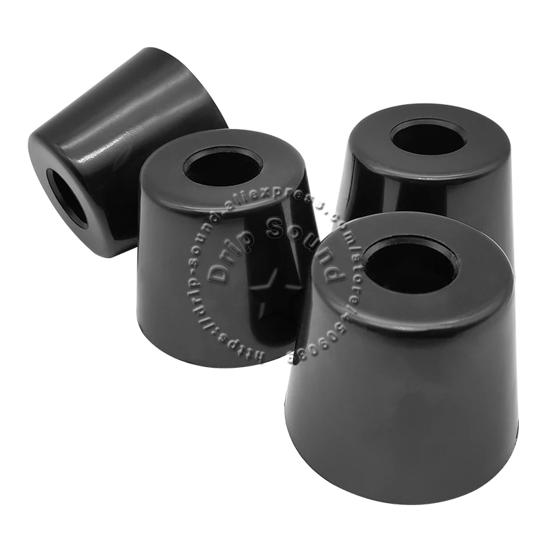 4 قطع مكبر صوت مقاوم للصدمات وسادة للقدم عزل أرضية ممتصة وسادة سبايك قاعدة حامل وسادة مطاطية Φ50mm # أسود