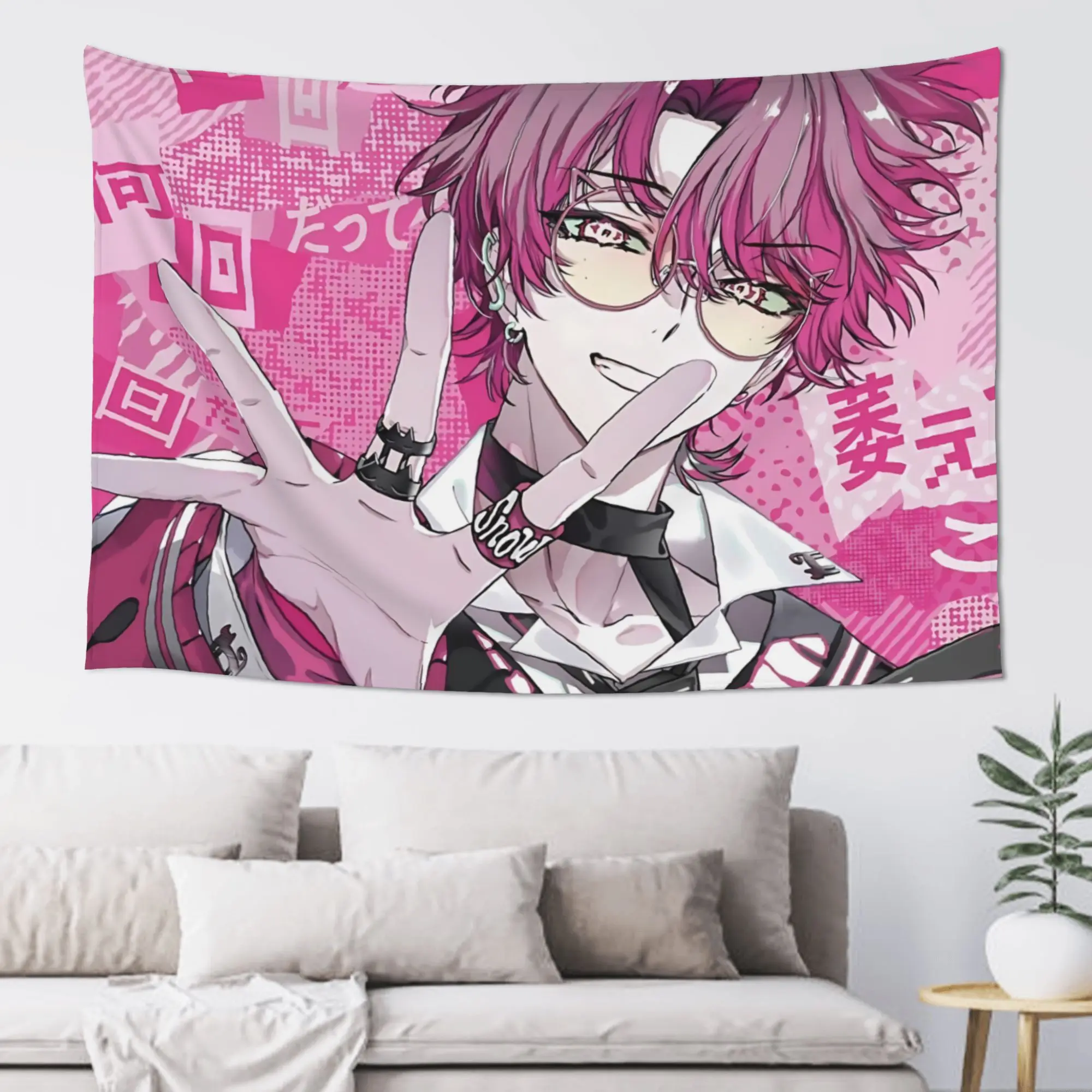 Colorful Anime Girl Customized Tapestry  Wall Hanging Blanket Tapestry Home Decor Items Wall Decorations