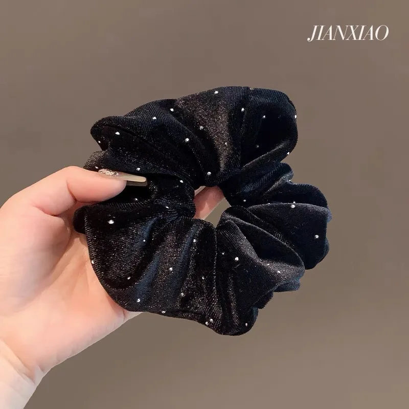 Korea Samt Scrunchie Übergröße für Frauen rotes Haar Gummibänder Mädchen elastisches großes Haargummi Erwachsene Maxi Scrunchies Haarschmuck – Detail 5