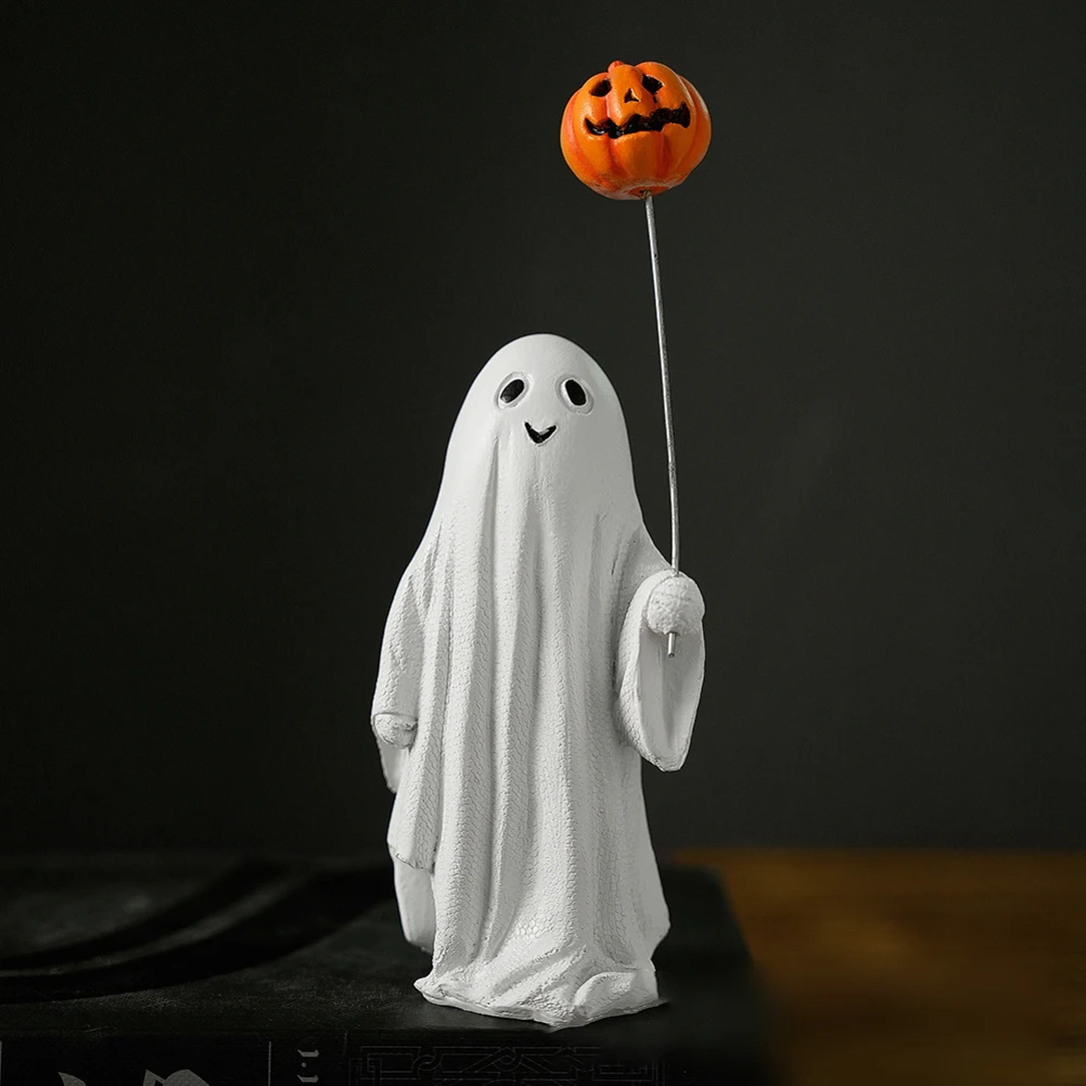 زينة الهالوين، إصبع متوسط متوهج، ديكور تمثال أشباح لطيف، ديكور طاولة المنزل، تمثال أشباح مخيف صغير
