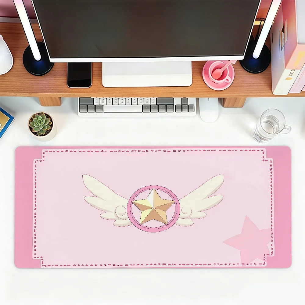 Pink Comic Cardcaptor Sakura Mouse Pad Non-slip Rubber Computer Mat Decoracion Deskmat Laptop PC Gaming Office Large Anime Girl