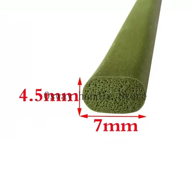 Silicone Rubber Foam Strip Sponge Sealing Bar Heat Resistant Inuslation Strip 7x4mm Oval Square Green Black White