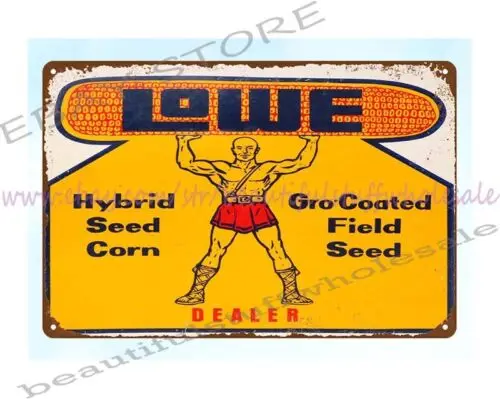 Lowe Hybrid Seed Corn ranch farmyard metal tin sign bedroom interior ideas