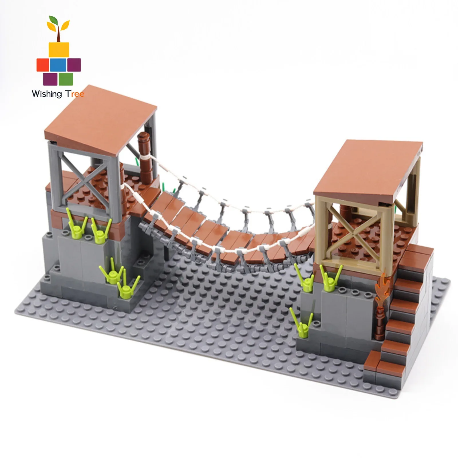 

Creative Mini Building Blocks - Bridge Iron Chain Bridge Military Scene Model