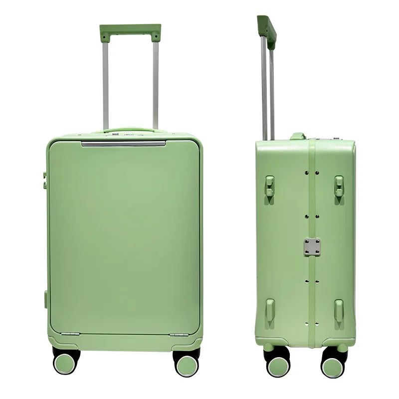 New pc front opening silent wheel trolley suitcase Alohakim