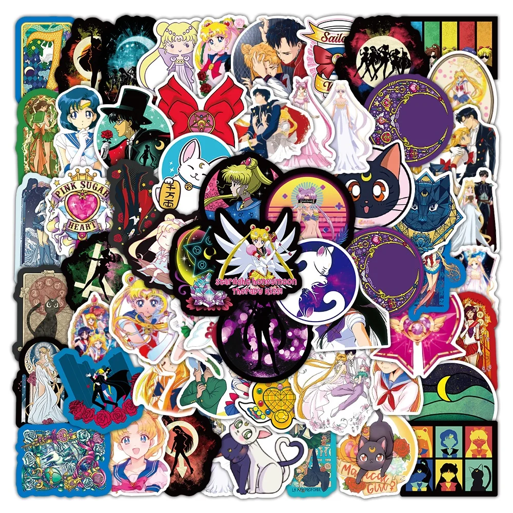 100/50PCS Sailor Moon Graffiti Stickers For Notebook Skateboard Cup Luggage Phone Decal