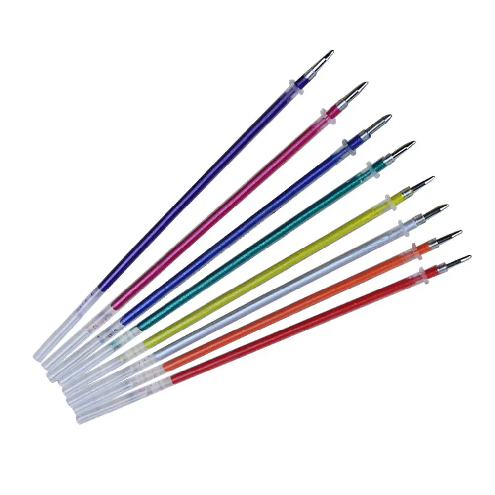 

12Pcs Color Gel Pen Refills Glitter Ink Set 100Mm Smooth Writing Drawing Scrapbooking Art Supplies 12 Colors Assorted Glitter